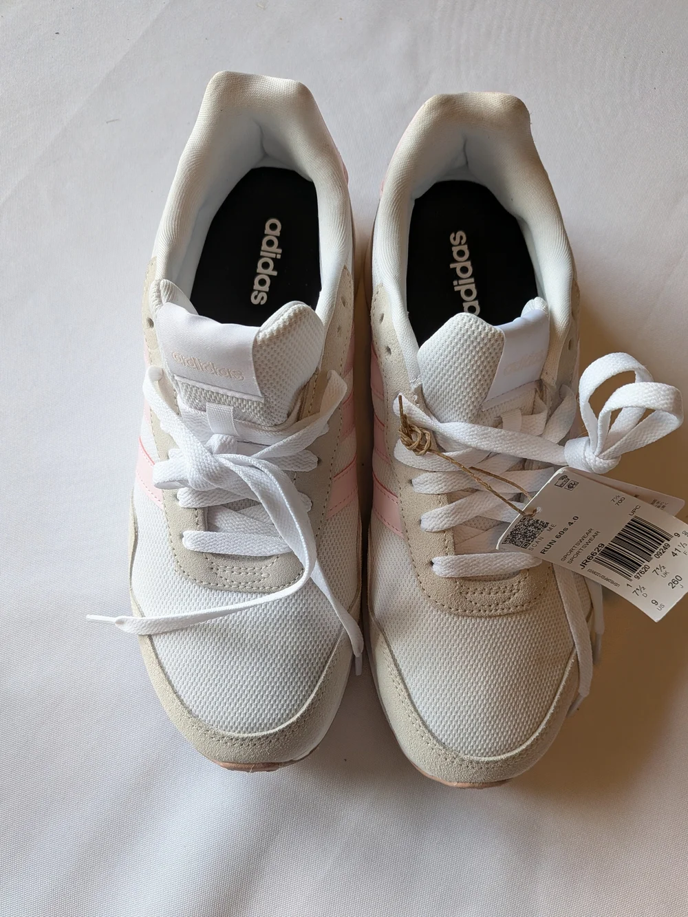 Adidas Women’s White & Light Pink Sneakers